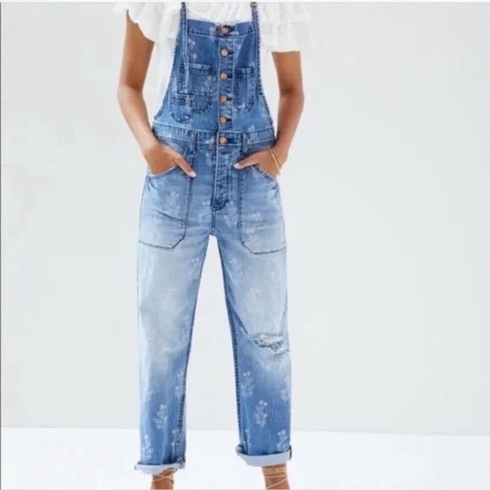 Anthropologie Blue Denim Jeans Overalls
